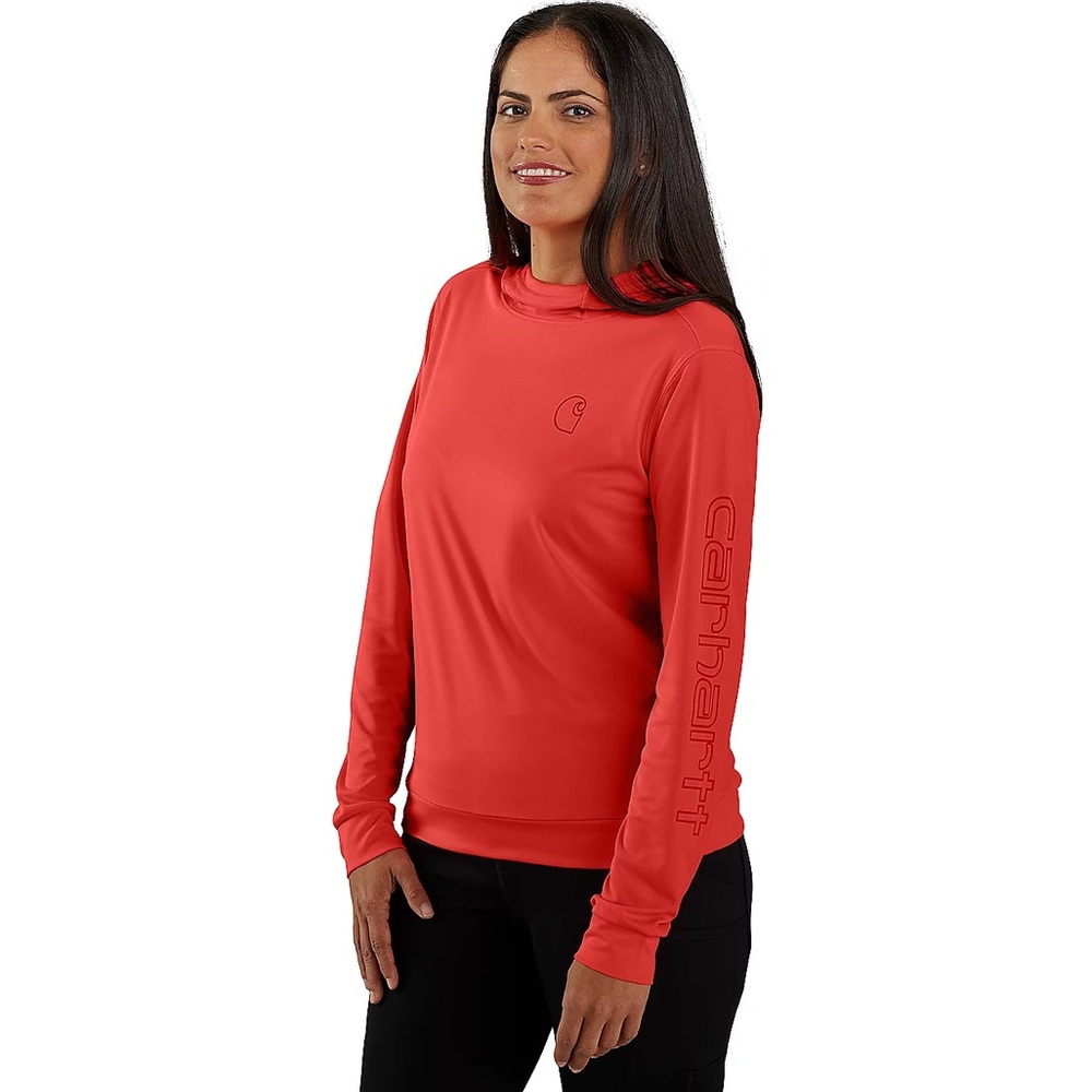 Carhartt Force Sun Defender Hooded Long Sleeve Shirt UPF Hiking Fishing Workwear